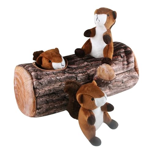 IFOYO Squirrel Hide and Seek Dog Toy Squeaky Interactive Dog Toys for Boredom Plush Dogs Toys to Keep Them Busy Relive Anxiety Attract Attention Puzzle Toy for Smal and Medium Dogs - Image 1