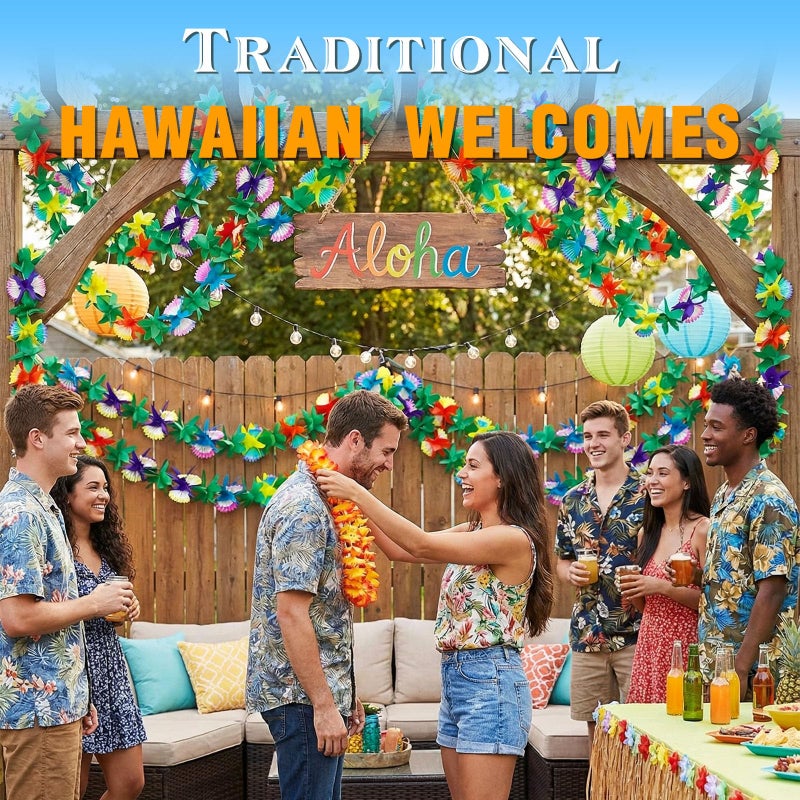 FUTUREPLUSX 4PCS Tropical Garland Party Decorations, 10 FT Luau Paper Flower Banners Hawaiian Hibiscus Garlands for Mexican para Fiesta Party Decor Supplies - Image 5
