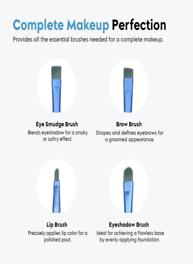 8-in-1 Professional Makeup Brush Set with Travel Pouch – Soft Synthetic Bristles for Foundation, Eyeshadow, Blush, Contour, Highlighter & Eyeliner | Face & Eye Makeup Brushes (Random Color) - Image 4