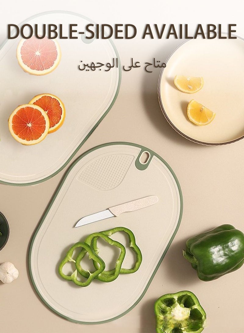 UNUNS Kitchen Cutting Board Set Of 3, Plastic Cutting Boards With Stand,BPA-Free,Reversible Use,Cutting Board Set Green - Image 3