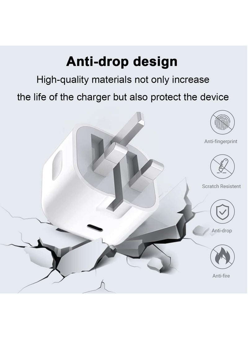 Bukela iPhone Charger [Apple MFi Certified] Apple 20W USB C Fast Charger Plug and 2M/6.6FT USB-C to Lightning Cable, 20W PD UK Adapter Compatible with iPhone 14/13/12/11/Pro/Pro Max/Plus/XS/SE, AirPods-White - Image 3