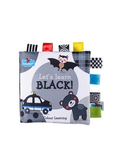 ماركة غير محددة كتاب قماشي ملون من LakaRose Baby للتعليم المبكر والتحفيز البصري للعض - اللون: L017A كتاب قماشي ملون أسود  - Image 1