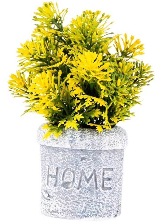 AKDC AKDC Artificial Plant/W Pot 7Cm X 7Cm X 15Cm Yellow, Gray  - Image 2