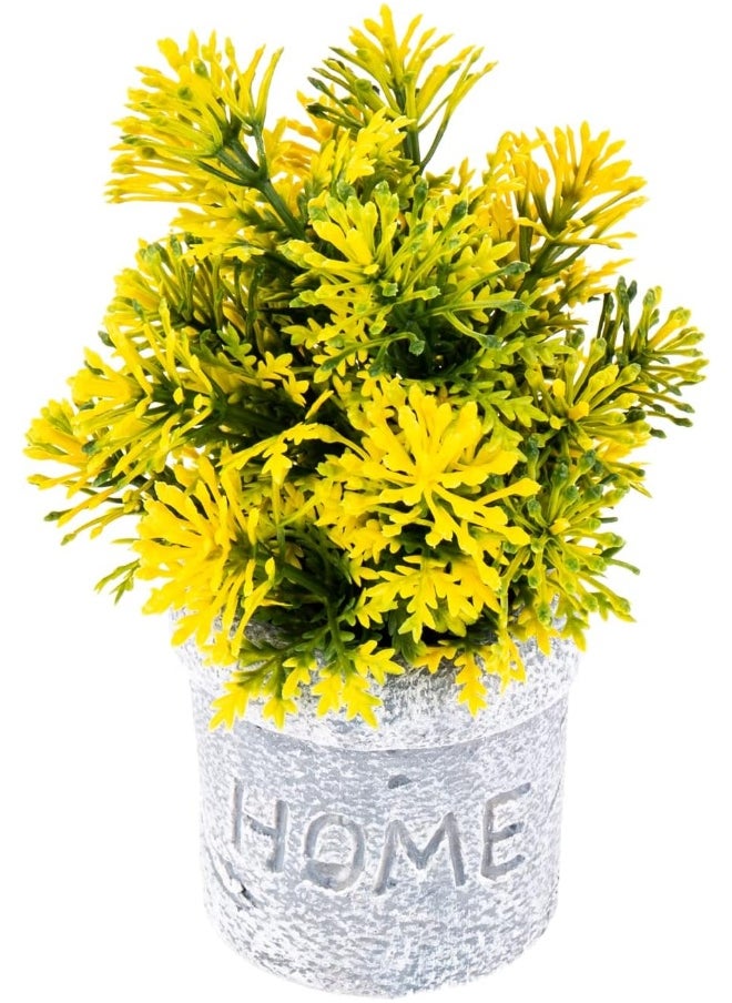 AKDC AKDC Artificial Plant/W Pot 7Cm X 7Cm X 15Cm Yellow, Gray  - Image 1