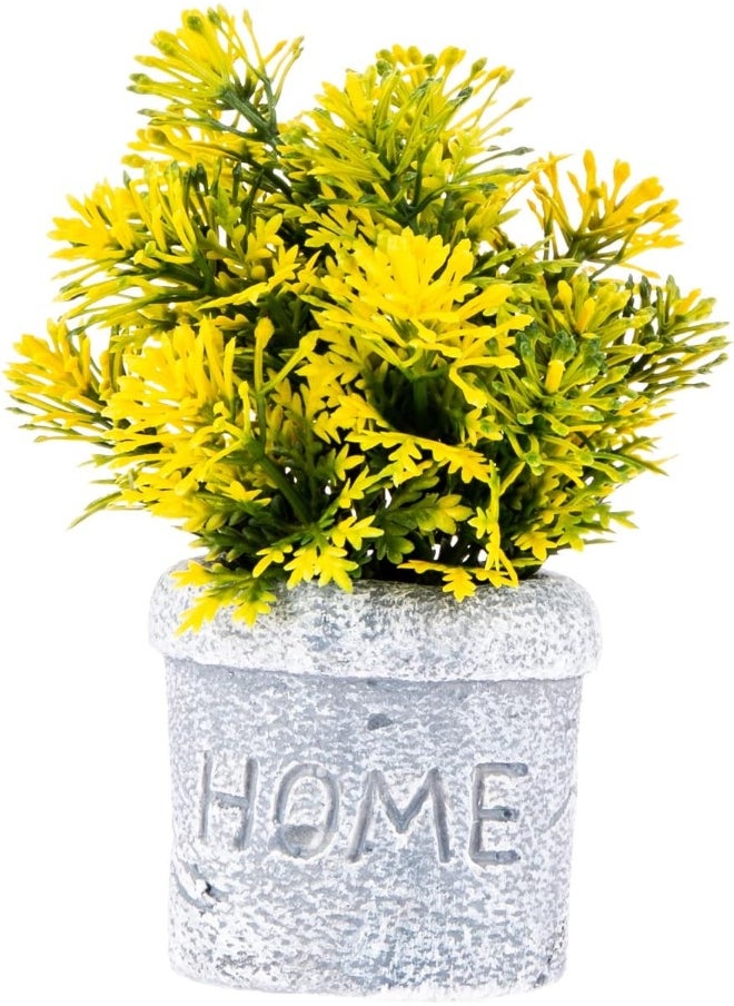 AKDC AKDC Artificial Plant/W Pot 7Cm X 7Cm X 15Cm Yellow, Gray  - Image 5