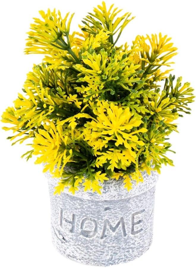 AKDC AKDC Artificial Plant/W Pot 7Cm X 7Cm X 15Cm Yellow, Gray  - Image 4