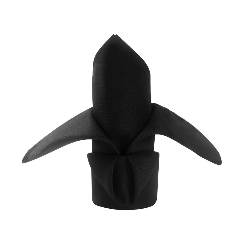 50pcs Polyester Cloth Napkins 17 x 17 inch Black Dinner Washable Napkins with Hemmed Edges for RestaurantWeddingHotel50Black