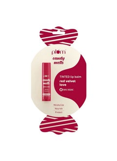 Plum Candy Melts Red Velvet Love Tinted Lip Balm ; Moisturizes & Nourishes ; Hydrates Dry & Chapped Lips ; 100% Vegan ; 4.5G  - Image 2