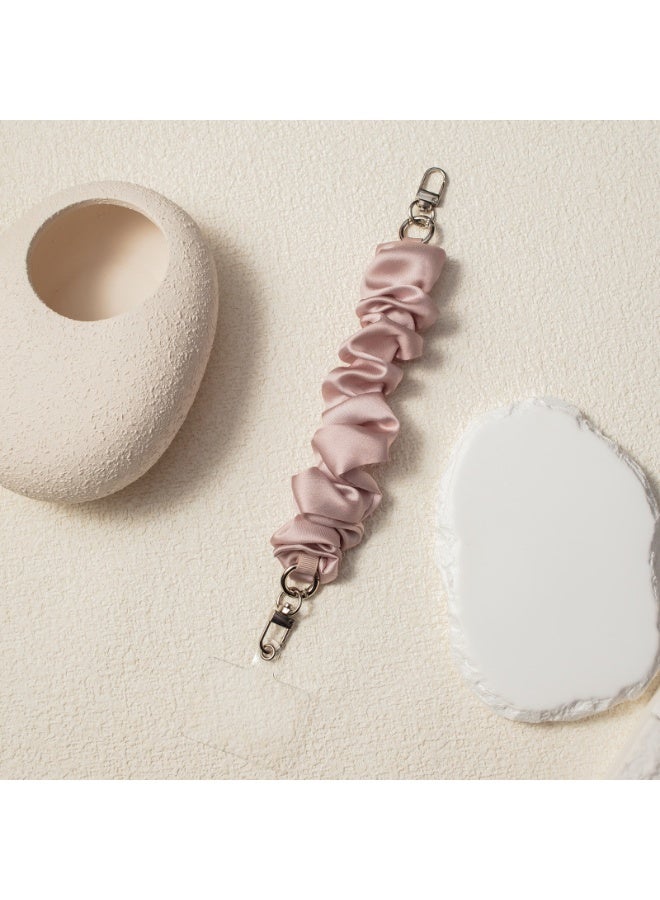 NIBEMINENT Beaded Phone Lanyard, Anti Lost Removable Wrist Strap, Large Intestine Bracelet Pendant, Phone Keychain Lanyard, White
