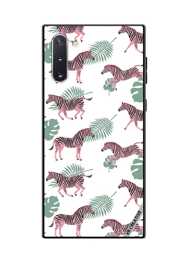 VR CREATIVE Protective Case Cover For Samsung Galaxy Note10 5G Vector Zebra And Palm Leaves Isolated On White Design Multicolour - Image 1