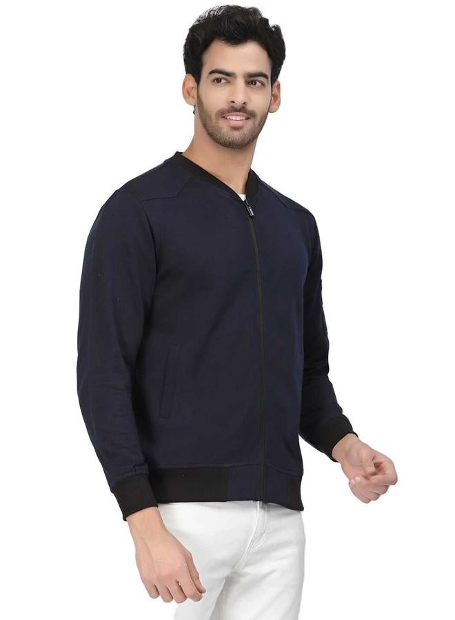 PAUSE Men Navy Regular Fit Contrast Trim Jacket - Image 2