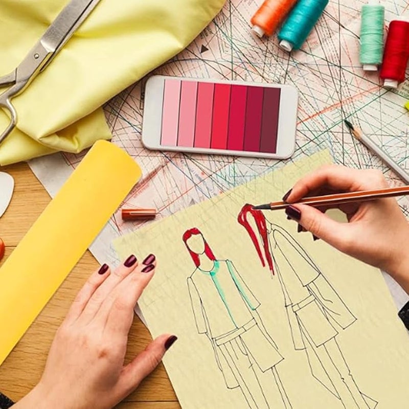 لفافة ورق التتبع الأصفر 46 متر 150 92 قدم للخياطة وتصميم الأزياء والرسم المسود - Image 3