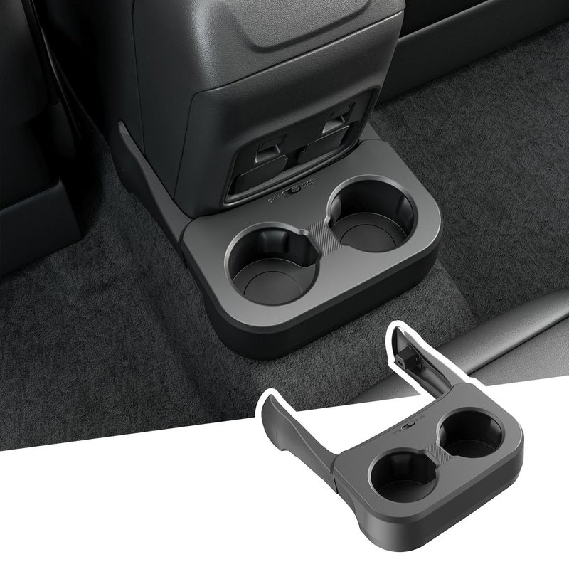 PTYYDS Rear Dual Cup Holder Compatible with 2021-2024 Ford Bronco 2/4 Door Removable Rear Cup Holder Inserts Not for Sport ABS Drink Stopper Replacement for 2021-2024 Ford Bronco Accessories - Image 1