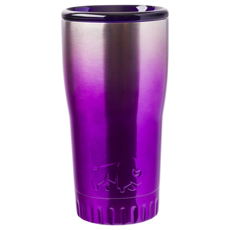 Silver Buffalo Double Walled Vacuum Insulated Stainless Steel Tumbler With Easy Sip Lid Keeps Hot and Cold Travel Coffee Mug Clear Lid 20 Ounces Ombre Purple