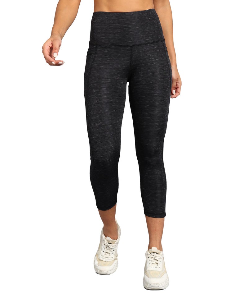 Rock Paper Scissors Gym Tights High-Waisted, Strecheable, Active Wear Capri Style Gym Tights for Working Out, Pilates,Yoga, Fitness & Training Athliesure Wear - Image 1