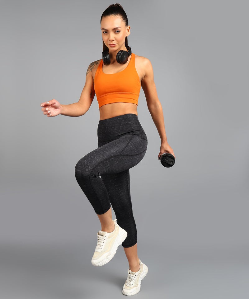 Rock Paper Scissors Gym Tights High-Waisted, Strecheable, Active Wear Capri Style Gym Tights for Working Out, Pilates,Yoga, Fitness & Training Athliesure Wear - Image 5
