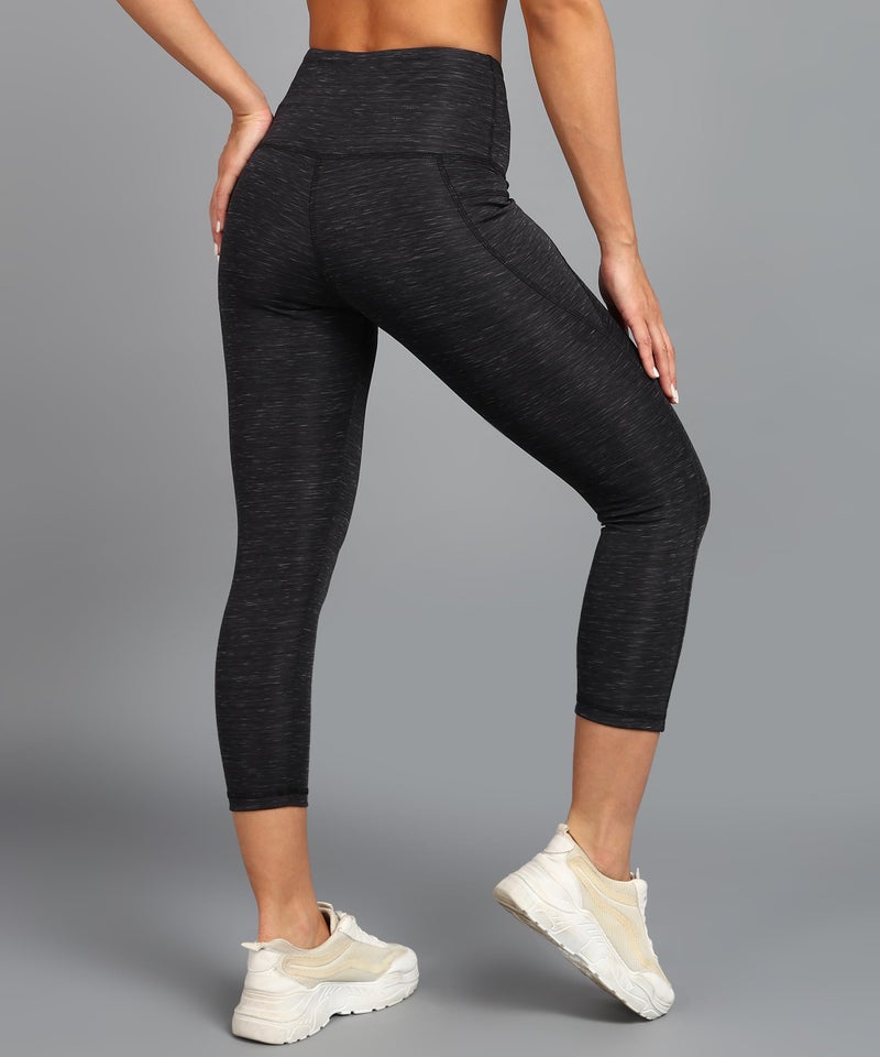 Rock Paper Scissors Gym Tights High-Waisted, Strecheable, Active Wear Capri Style Gym Tights for Working Out, Pilates,Yoga, Fitness & Training Athliesure Wear - Image 3