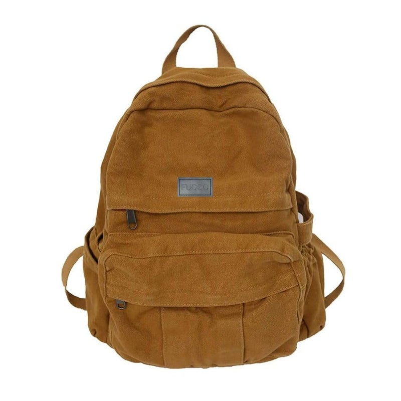 FUOCO College bag for Man & Women | Bagpacker bag for Girls | Canvas Bag for Men | Aesthetic school bags korean | Travel bags for women latest college School beg - Image 1