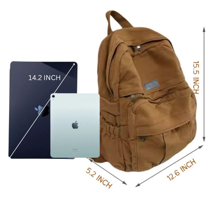 FUOCO College bag for Man & Women | Bagpacker bag for Girls | Canvas Bag for Men | Aesthetic school bags korean | Travel bags for women latest college School beg - Image 4