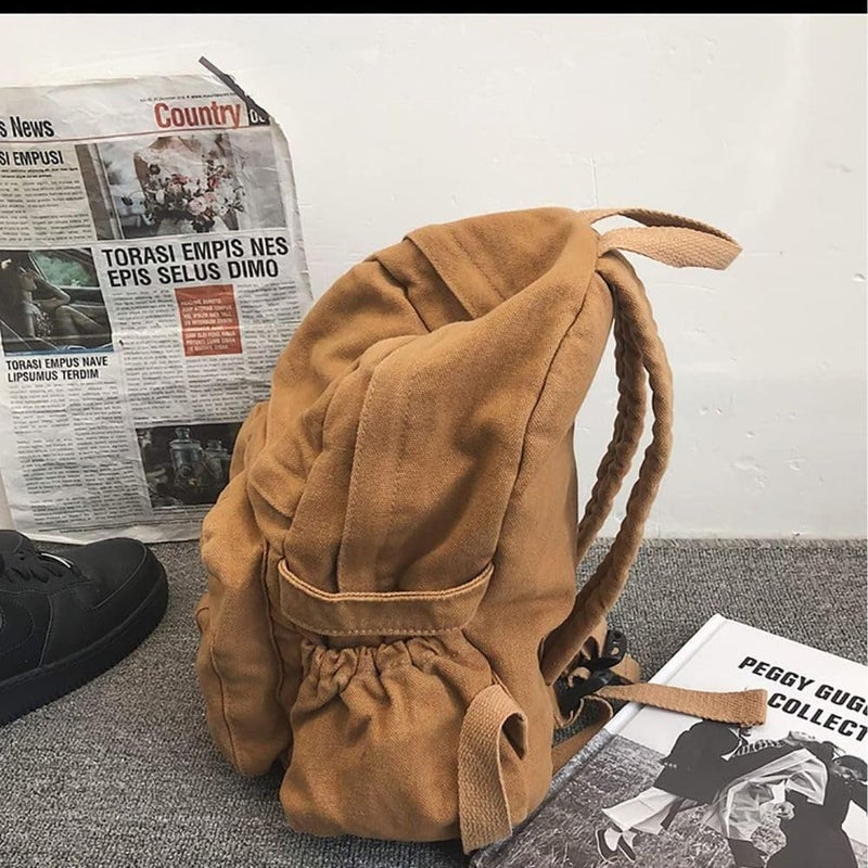 FUOCO College bag for Man & Women | Bagpacker bag for Girls | Canvas Bag for Men | Aesthetic school bags korean | Travel bags for women latest college School beg - Image 5