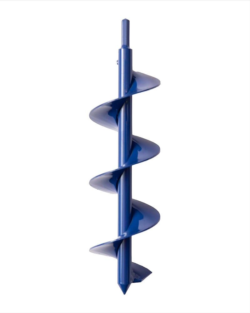 Power Planter DIY Guru Garden Auger- 3"x12" Drill Bit Hole Digger for Post Hole Diggers, Bulb Planter Tool- Auger Drill for Planting- Garden Digging Tool- 3/8" Non-Slip Hex Drive (Blue) - Image 1