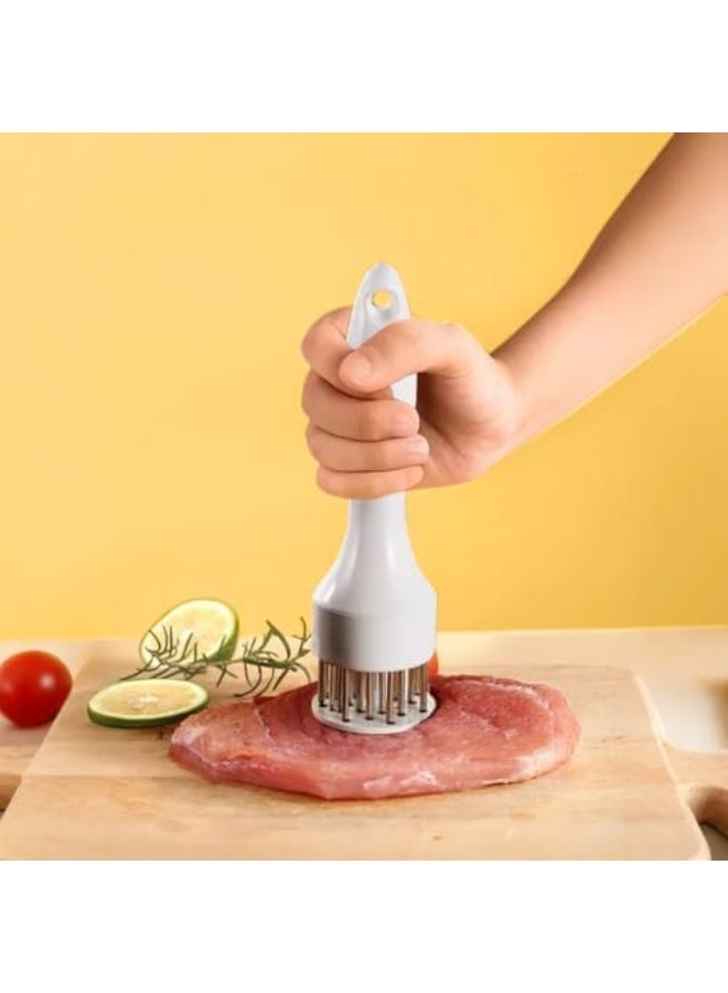 1PC 21-pin Meat Tenderizer: Kitchen Tools for Tenderizing Beef Chicken Steak VealWhite - Image 1