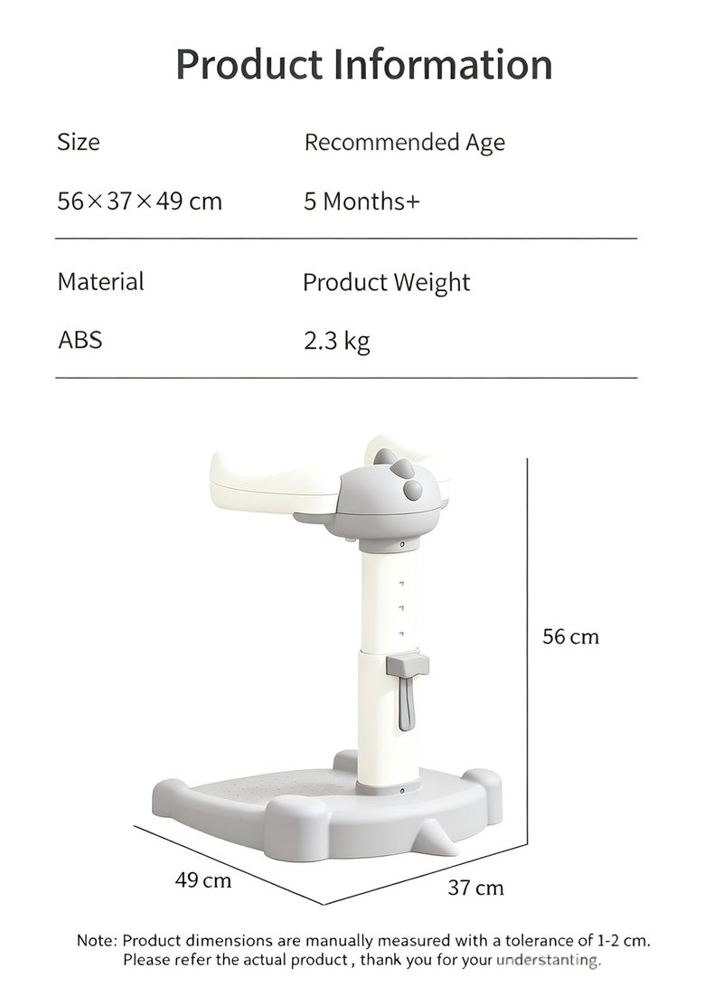 Baby Shower Stand, Standing Baby Bath Station, Height and Armrest Adjustable, Anti-Slip Shower Support for Toddlers Infants 5 Months and Above - Image 2