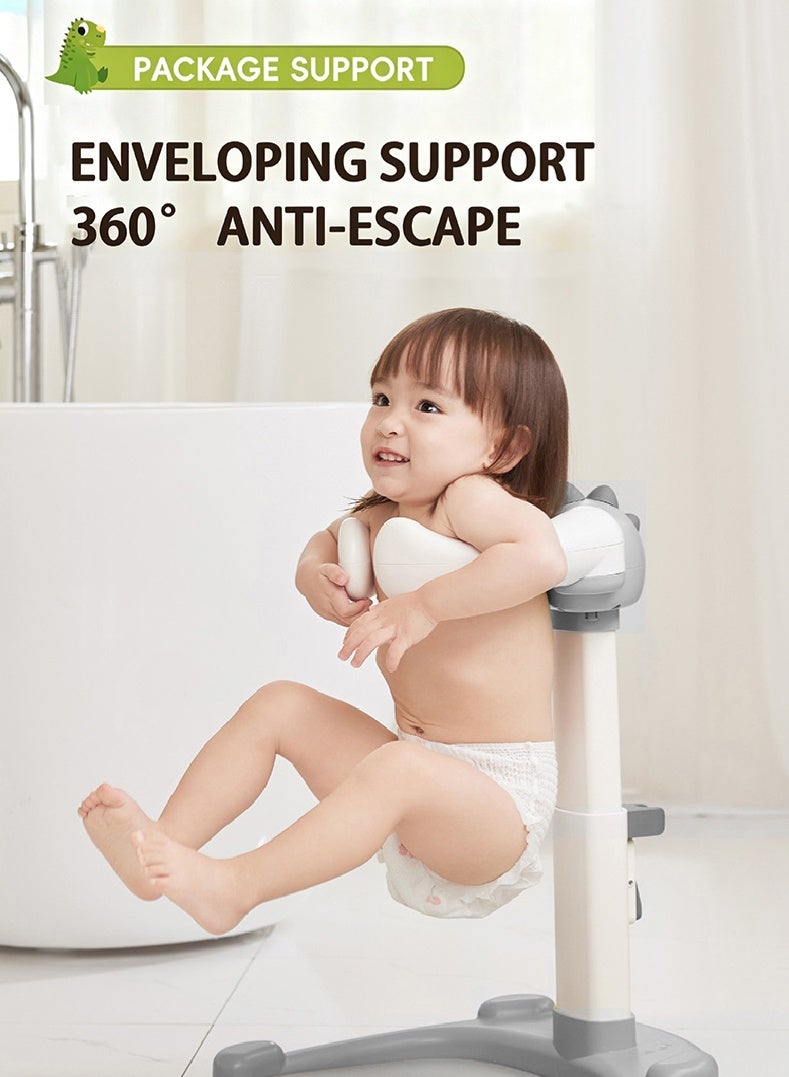 Baby Shower Stand, Standing Baby Bath Station, Height and Armrest Adjustable, Anti-Slip Shower Support for Toddlers Infants 5 Months and Above - Image 4