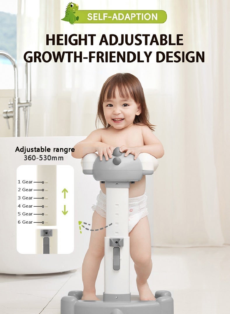 Baby Shower Stand, Standing Baby Bath Station, Height and Armrest Adjustable, Anti-Slip Shower Support for Toddlers Infants 5 Months and Above - Image 5