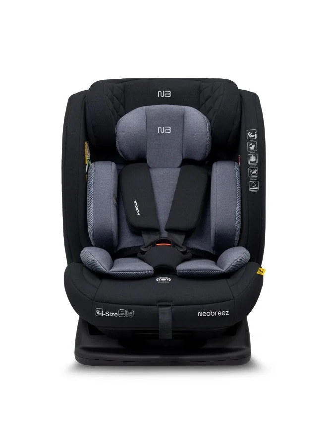 neobreez I-EROCA All-In-One Convertible Travel Baby Toddler Kids Child Boys Girls Car Seat, I-Size ECER129, Recline&Adjustable, Memory Foam, Injection Mold, Forward&Rear Facing, 0-36 Kg, 0-12Yrs, Group 0/1/2/3