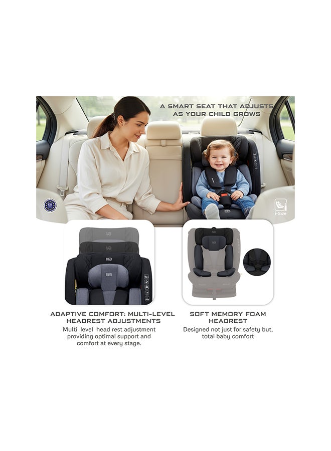 neobreez I-EROCA All-In-One Convertible Travel Baby Toddler Kids Child Boys Girls Car Seat, I-Size ECER129, Recline&Adjustable, Memory Foam, Injection Mold, Forward&Rear Facing, 0-36 Kg, 0-12Yrs, Group 0/1/2/3 - Image 2