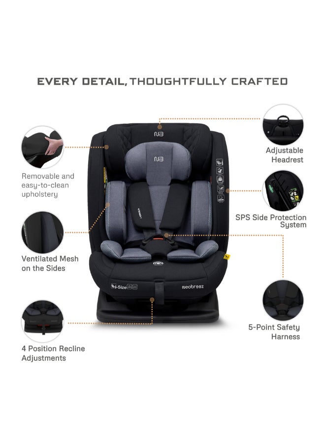 neobreez I-EROCA All-In-One Convertible Travel Baby Toddler Kids Child Boys Girls Car Seat, I-Size ECER129, Recline&Adjustable, Memory Foam, Injection Mold, Forward&Rear Facing, 0-36 Kg, 0-12Yrs, Group 0/1/2/3 - Image 4