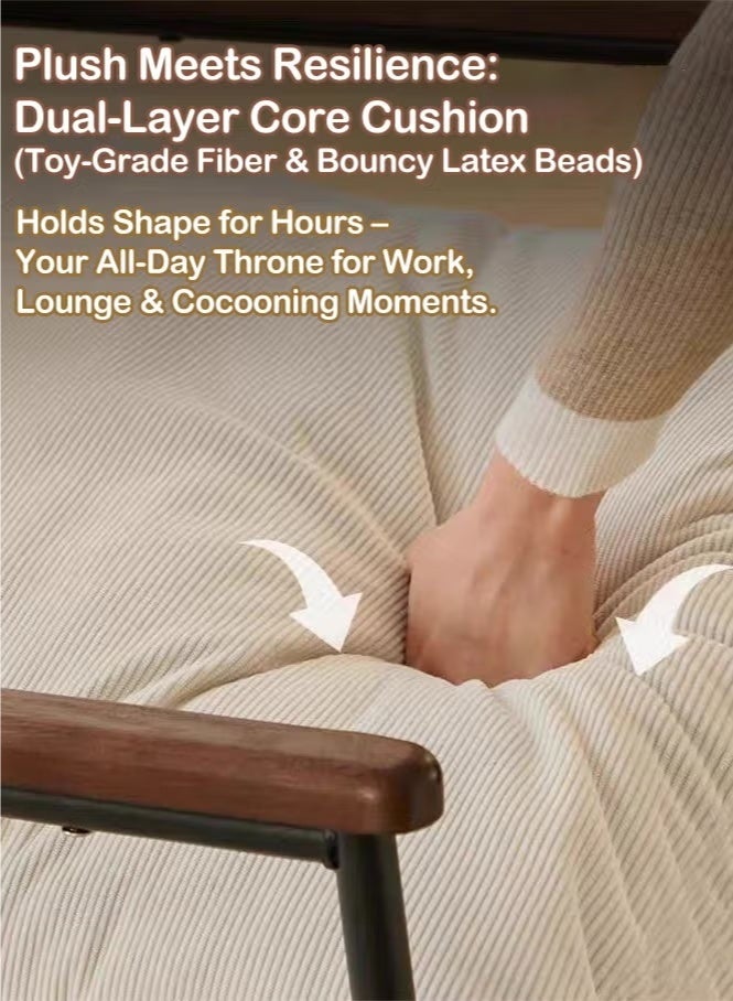 والالا كرسي هزاز بذراعين بتصميم عصري مع إطار معدني - Image 5