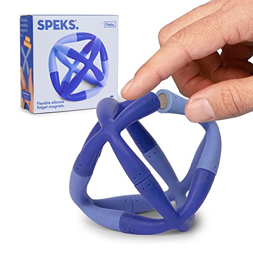 Speks Fleks Flexible Silicone Magnetic Fidget Toy Fun Desk Toy for Adults Teens 14 Sensory Gadget Stress Relief 6Piece Set Bluegrass - Image 1