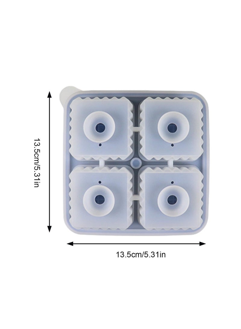 Ice Cube Tray Molds Silicone Sphere Ice Ball Maker with Lids & Large Square Ice Cube Molds for Cola- 100% Food Grade Silicone Reusable&BPA Free (Black) - Image 2