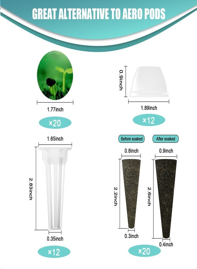 Haligo 64pcs Seed Pod Kit for Aerogarden, Hydroponics Supplies for All Brands Hydroponics Growing System, Grow Anything Kit with 20 Grow Sponges, 20 PVC Labels, 12 Plant Baskets & Domes, 1pc Tweezer - Image 5