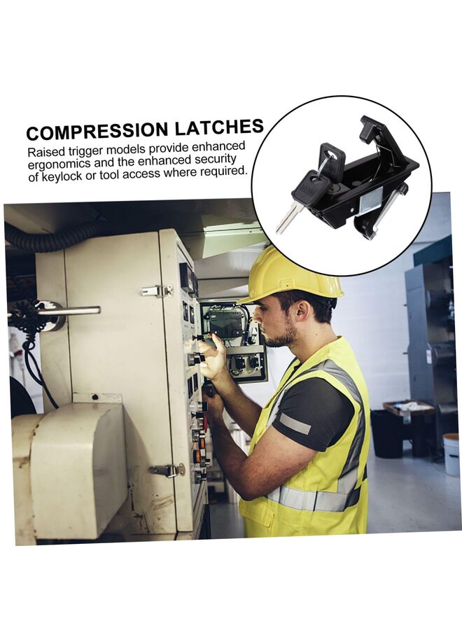 4PCS Compression Latch Lock Trigger Latch Zinc Alloy Adjustable Lever Hand Operated Flush Lever Compression Latches Black(WHITE) - Image 5