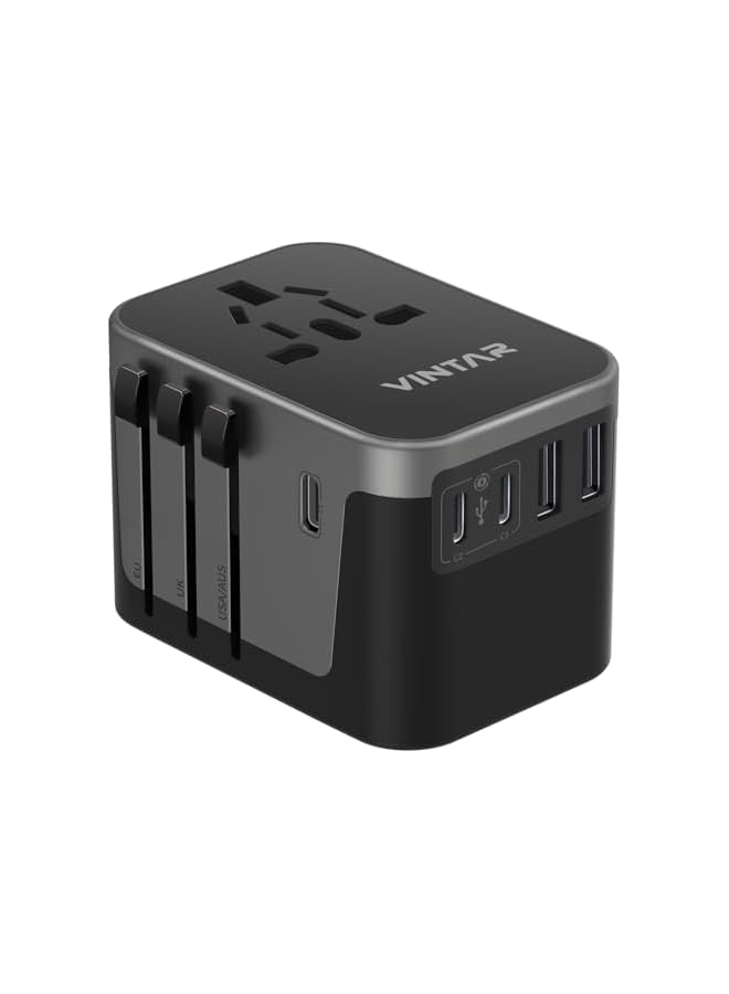 VINTAR محول سفر VINTAR عالمي، قابس سفر عالمي مع 3USBC، 2USB و 1AC محول مقبس السفر، محول قابس السفر عالمي لألمانيا، الولايات المتحدة، إنجلترا، تايلاند، إيطاليا، أستراليا - Image 2