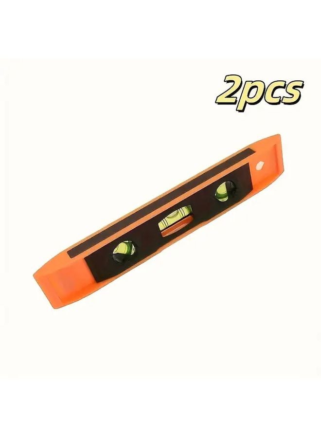 2pcs Magnetic Torpedo Level 45 Degree Angle Dual Ruler Shock Resistant No Battery - Image 1