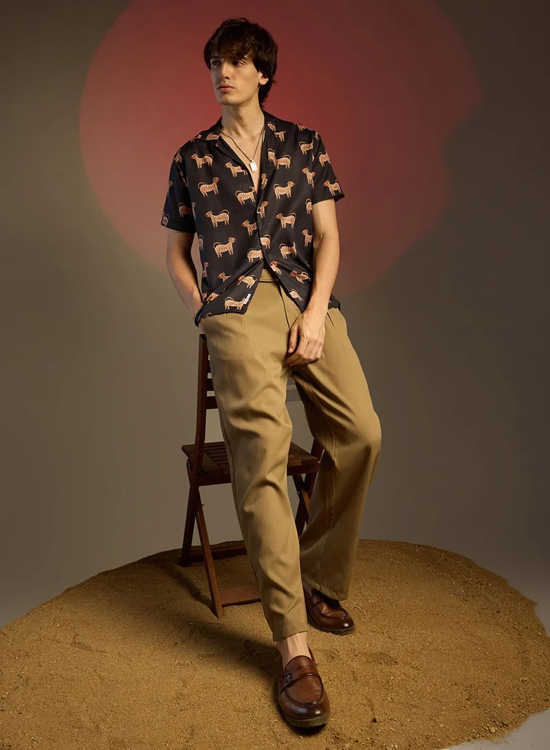 كامبوس سوترا Men's Midnight Black Tiger Shirt