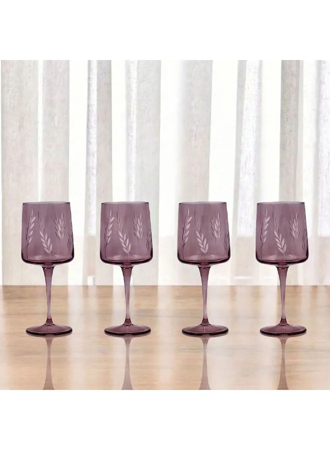 DANUBE HOME Rakle Stem Glass Set 4Pc 425ml Wine Glasses Elegant Design