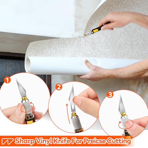 WRAPXPERT Wallpaper Smoothing Tool Kit, Wallpaper Tools for Applying Peel and Stick Contact Paper Vinyl Film, Wallpaper Installation Tools For Wallcovering, Vinyl Backsplash Applying - Image 4