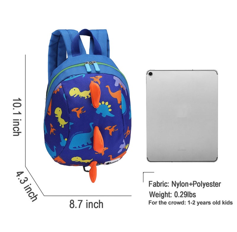 DB Dinosaur Toddler Mini Backpack with Leash, Children Kids Baby Harness Bookbag (Deep Blue) - Image 3