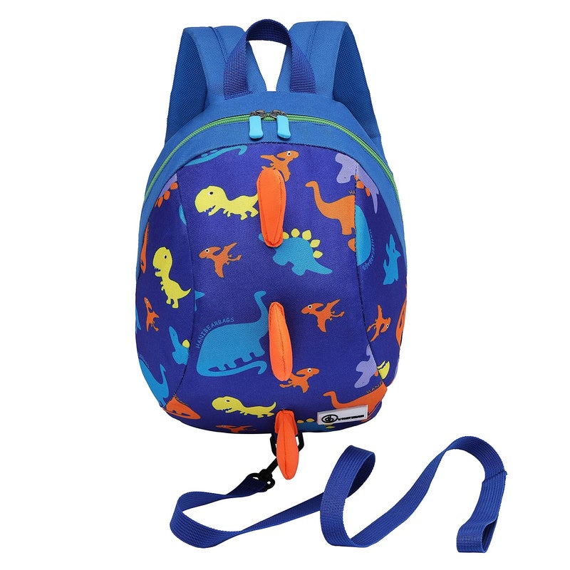 DB Dinosaur Toddler Mini Backpack with Leash, Children Kids Baby Harness Bookbag (Deep Blue) - Image 1