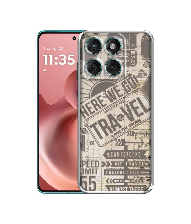 Casotec Travel Design Printed Silicon Soft TPU Back Case Cover for Motorola Moto G86 5G / G86 Power 5G - Image 1