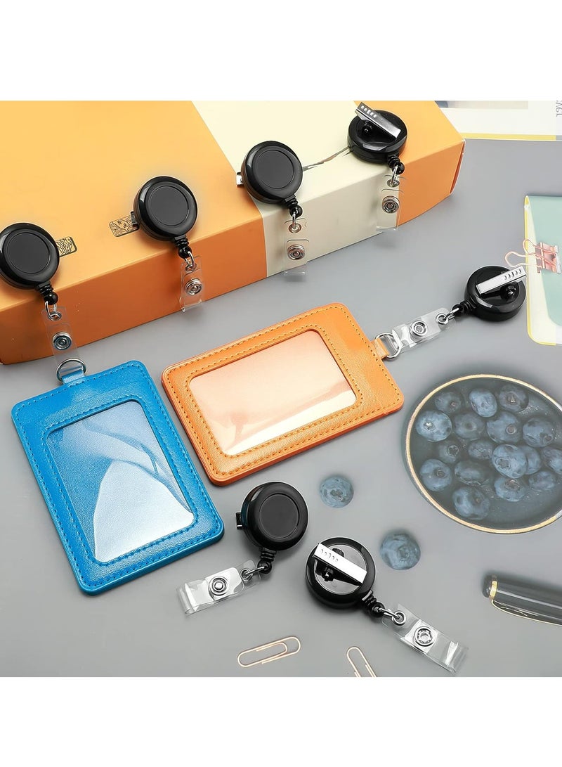 إسكدنيا 2 قطعة بكرات شارات سوداء قابلة للسحب مع مشابك دوارة للمعلمين والطلاب والاستخدام المكتبي - Image 5