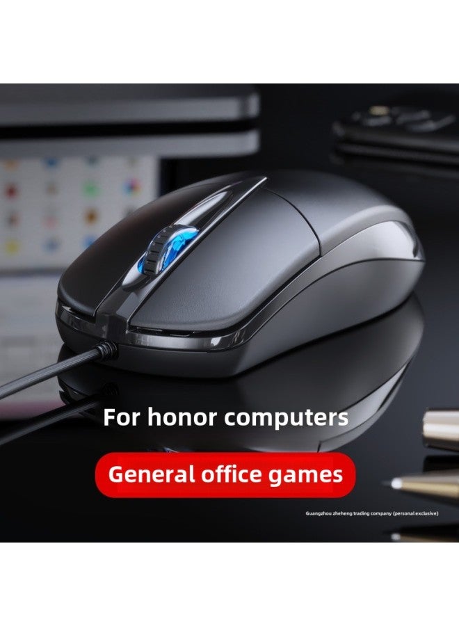 For Glory Notebook Wired Mouse Computer Game Magicbook14 Mute 16 Universal Original-Color:Standard Version (silent on/line Length 1.2m ) + Black Leather Mouse Pad-Interface:Official Standard - Image 2