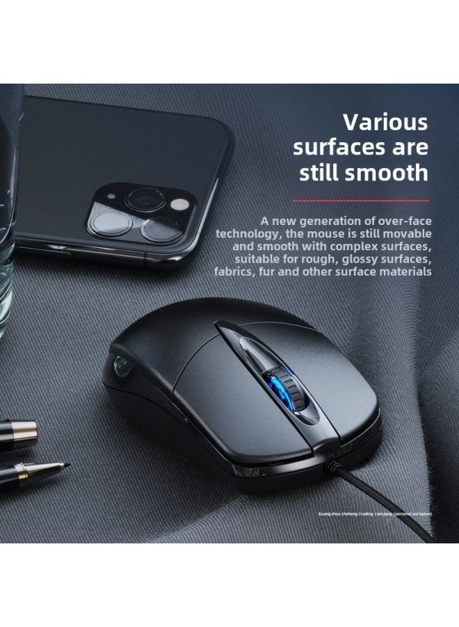 For Glory Notebook Wired Mouse Computer Game Magicbook14 Mute 16 Universal Original-Color:Standard Version (silent on/line Length 1.2m ) + Black Leather Mouse Pad-Interface:Official Standard - Image 3