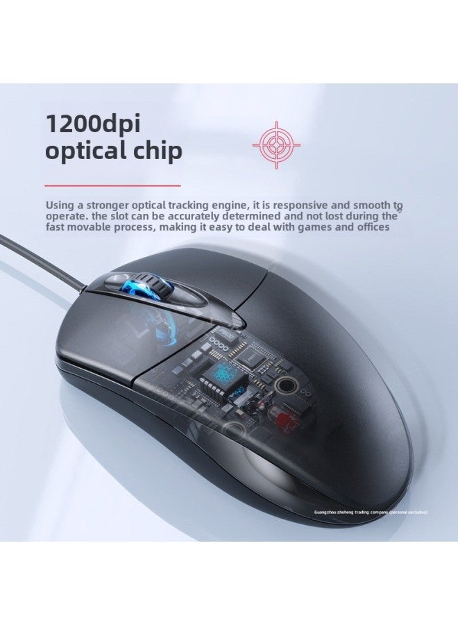 For Glory Notebook Wired Mouse Computer Game Magicbook14 Mute 16 Universal Original-Color:Standard Version (silent on/line Length 1.2m ) + Black Leather Mouse Pad-Interface:Official Standard - Image 5