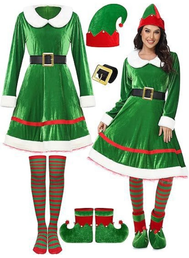 Girl Christmas Elf Dress Set - Image 1